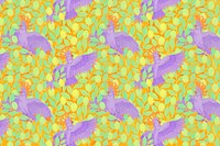 Colorful cockatoos pattern background, vintage animal, Maurice Pillard Verneuil artwork remixed by rawpixel vector