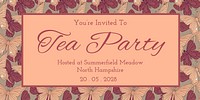 Tea party Twitter post template, vintage butterfly pattern vector, famous Maurice Pillard Verneuil artwork remixed by rawpixel