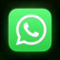 WhatsApp icon for social media in neon design psd. 13 MAY 2022 - BANGKOK, THAILAND