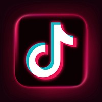 TikTok icon for social media in neon design vector. 13 MAY 2022 - BANGKOK, THAILAND