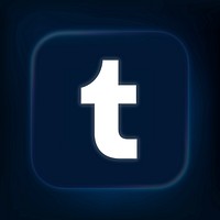 Tumblr icon for social media in neon design psd. 13 MAY 2022 - BANGKOK, THAILAND