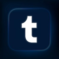 Tumblr icon for social media in neon design vector. 13 MAY 2022 - BANGKOK, THAILAND