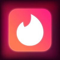 Tinder icon for social media in neon design vector. 13 MAY 2022 - BANGKOK, THAILAND