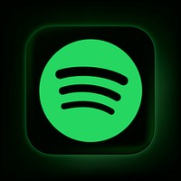 Spotify icon for social media in neon design vector. 13 MAY 2022 - BANGKOK, THAILAND