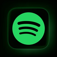 Spotify icon for social media in neon design psd. 13 MAY 2022 - BANGKOK, THAILAND