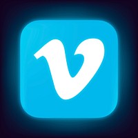 Vimeo icon for social media in neon design vector. 13 MAY 2022 - BANGKOK, THAILAND