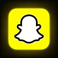 Snapchat icon for social media in neon design psd. 13 MAY 2022 - BANGKOK, THAILAND