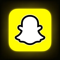 Snapchat icon for social media in neon design vector. 13 MAY 2022 - BANGKOK, THAILAND