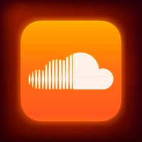 Soundcloud icon for social media in neon design psd. 13 MAY 2022 - BANGKOK, THAILAND