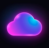 Cloud storage icon, neon glow design vector