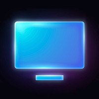 Computer screen icon, neon glow design psd