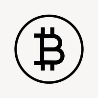 Bitcoin cryptocurrency line icon, minimal design vector