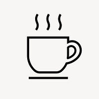 Coffee mug, cafe line icon, minimal design psd