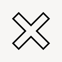 X mark line icon, minimal design