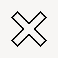 X mark line icon, minimal design vector