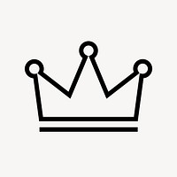 Crown ranking line icon, minimal design psd