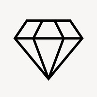 Diamond shape line icon, minimal design vector