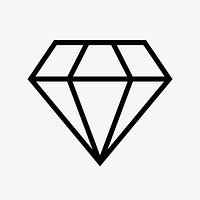 Diamond shape line icon, minimal design psd