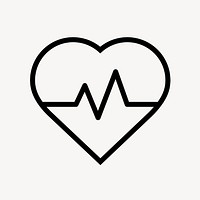 Heartbeat, health line icon, minimal design psd