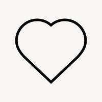 Heart shape line icon, minimal design vector