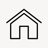 Home line icon, minimal design psd