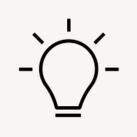 Light bulb line icon, minimal design psd