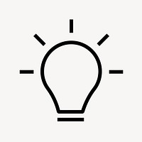 Light bulb line icon, minimal design vector