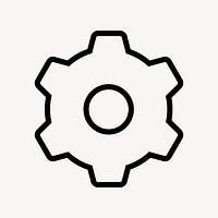 Cog, settings line icon, minimal design psd