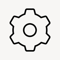 Cog, settings line icon, minimal design vector