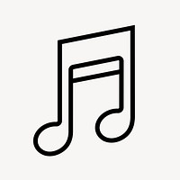 Music note app line icon, minimal design psd