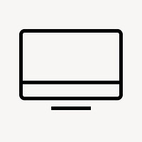 Computer screen line icon, minimal design psd