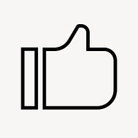 Thumbs up, like line icon, minimal design vector