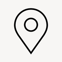 Location pin line icon, minimal design psd