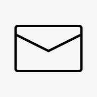 Envelope email line icon, minimal design psd