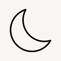 Crescent moon line icon, minimal design vector