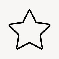 Star shape line icon, minimal design psd