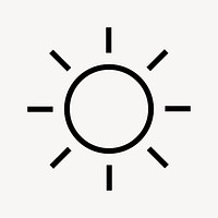 Sun, weather line icon, minimal design psd