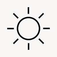 Sun, weather line icon, minimal design vector