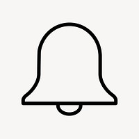 Bell, notification line icon, minimal design psd