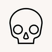 Human skull line icon, minimal design vector