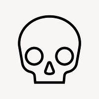 Human skull line icon, minimal design