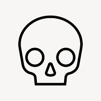 Human skull line icon, minimal design psd