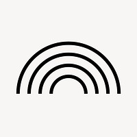Rainbow line icon, minimal design vector