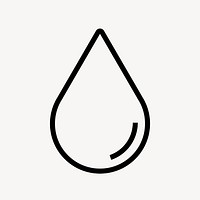 Water drop line icon, minimal design psd