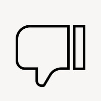 Thumbs down, dislike line icon, minimal design psd