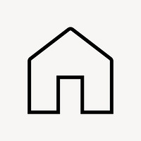 Home line icon, minimal design vector