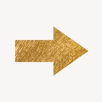 Arrow icon, gold illustration vector