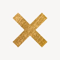 X mark icon, gold illustration vector