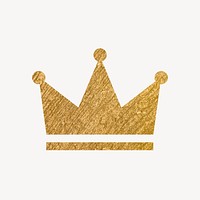 Crown ranking icon, gold illustration psd