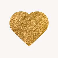 Heart shape icon, gold illustration vector